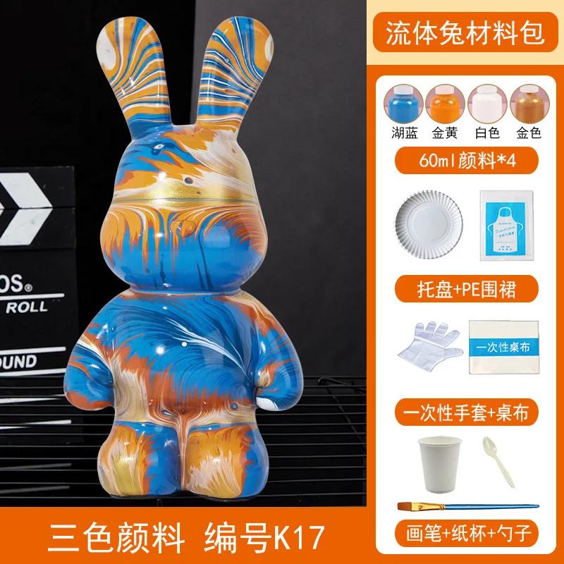Acrylfarben-Set „Fluid Rabbit White Embryo“ für die Herstellung von handgefertigtem DIY-Spielzeug und kreativen Ornamenten – inklusive Flüssigmalerei-Set für „Fluid White Bear“.