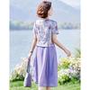 New Chinese Style Faux Two-Piece Chiffon Dress