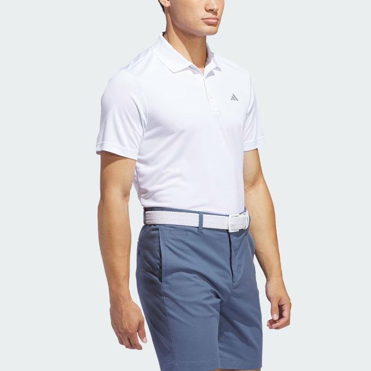 Adidas Performance Polo Shirt Solid Color Logo Short Sleeve Men tops White IQ2939