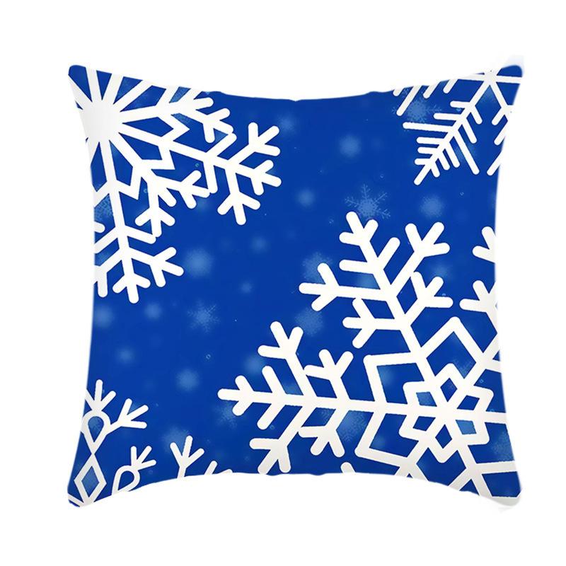 Christmas Blue Ice Snow Deer Digital Printing Short Plush Pillow Covers For Car Sofa Office Cushion Cover Home Goods 60X60Cm