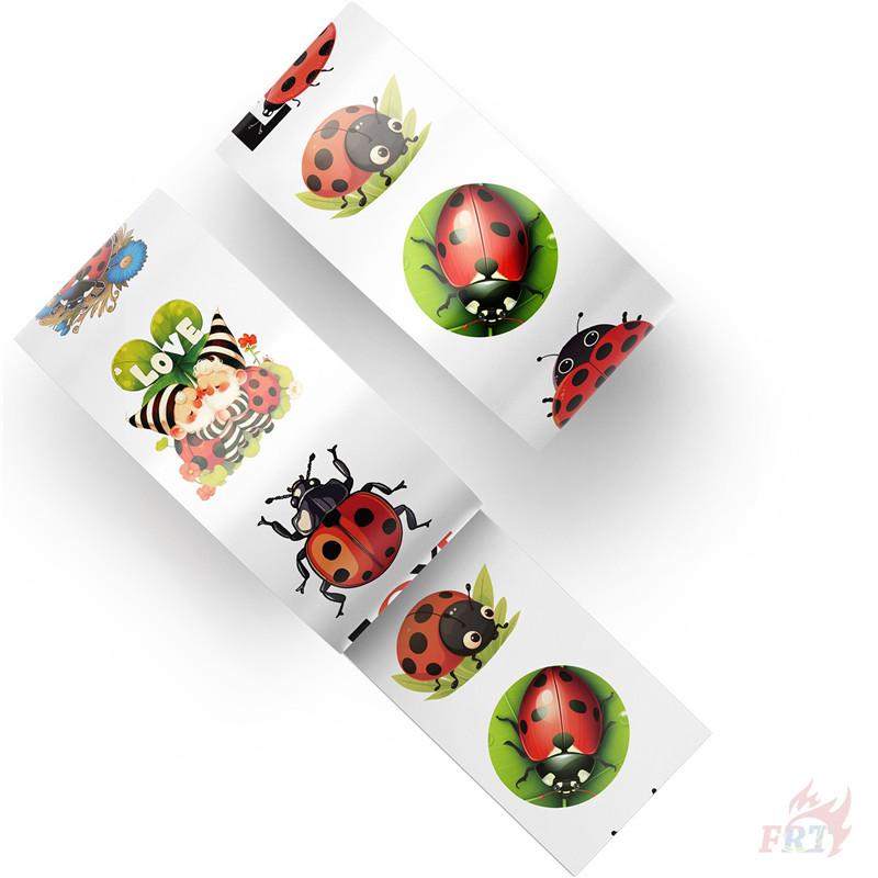 500Pcs/Roll Q Ladybugs Kids Rewards Stickers - DIY Scrapbooks Album Decor Sealing Label Decals