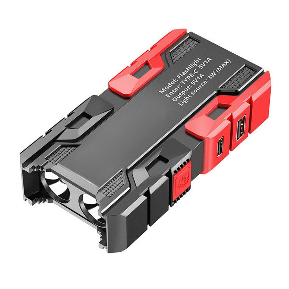 Multifunktionale Leistungsstarke LED Taschenlampe Tragbare Ultra Helle Taschenlampe USB Wiederaufladbar Outdoor Notfall Camping Powerbank