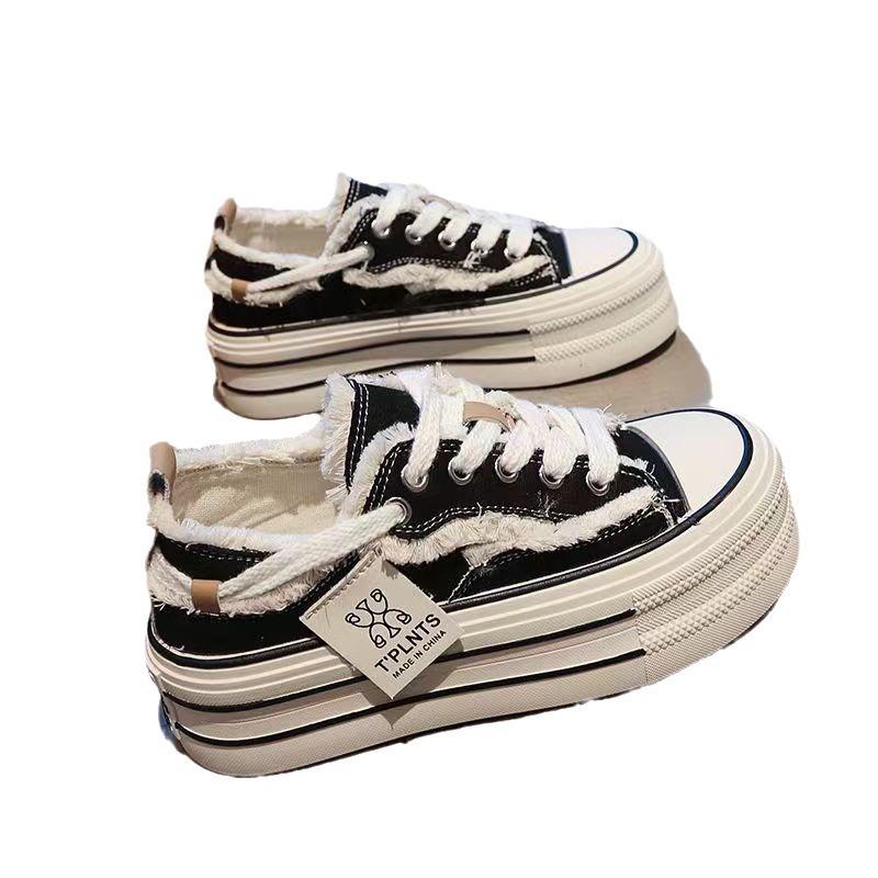 Canvas Shoes Women's New Muffin Board Shoes Thin Breathable Casual Women's Shoes