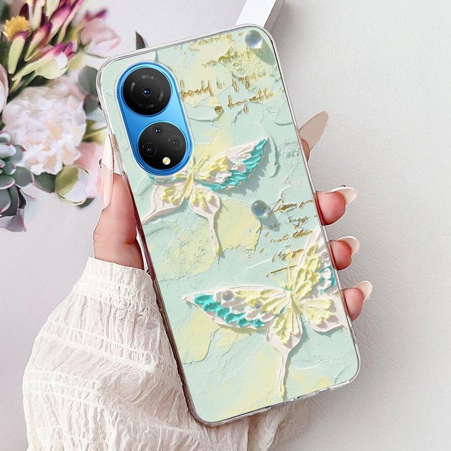 For Honor X7 2022 Case CMA-LX2 CMA-LX1 CMA-LX3 Shockproof Cover Fashion Butterfly Soft Phone Case For HonorX7 X 7 HonorX7 Bumper