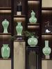 Green Glaze Antique Chinese-style Jingdezhen Ceramic Vase for Flower Arrangement and Home Decoration