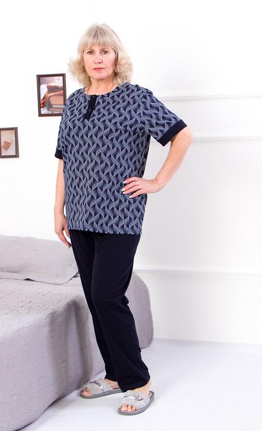 Women's Plus Size Pajama Set with Floral Print, Any season 8274-002 HC