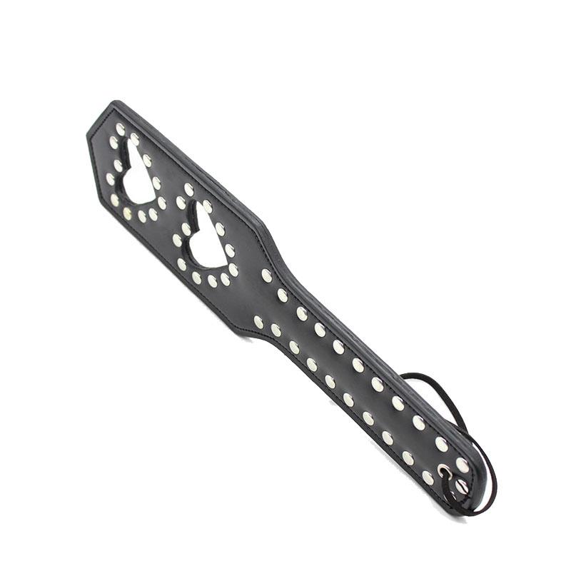 Leather Studded Spanking Paddle Heart Shaped Slave Whip Fetish Paddles