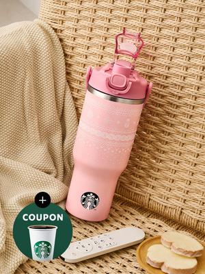 STARBUCKS SS Winter Knit Pink Cal Tumbler 946ml