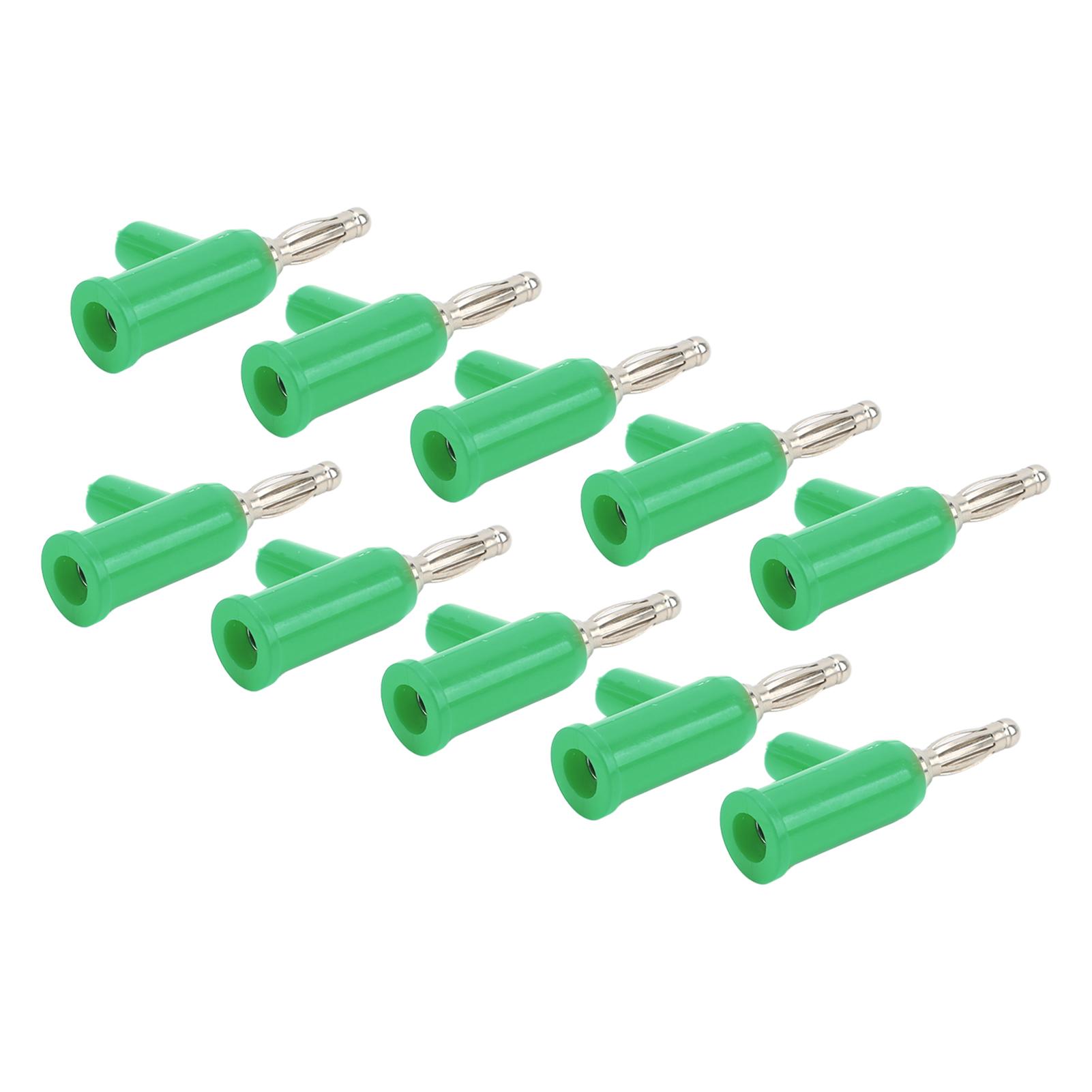 

10Pcs Solderless Banana Plug ABS Brass Lantern Open Screw Bananas Connectors for Inverters 4mmGreen чорний
