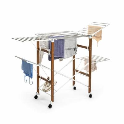 Indoor Folding Vertical Clothes Airer with Wheels Dreeyl 38 Bars - InnovaGoods