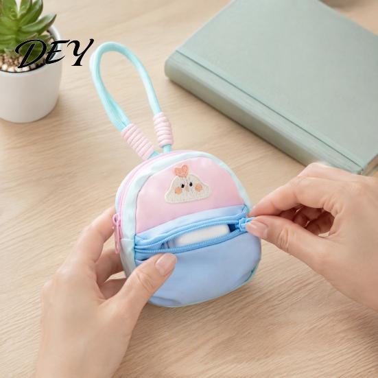 Childlike Charm Mini Accessory Bag Small Coin Purse, Macaron Style Backpack Pendant with Lanyard, Lightweight Decorative Embroidery Wallet Pouch