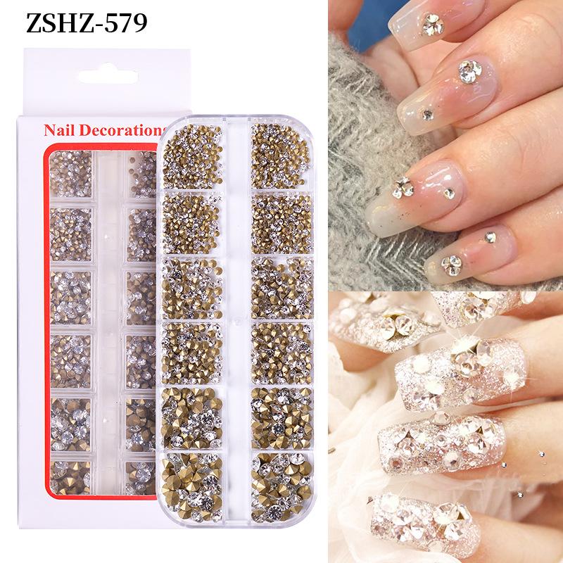 Nail Art Diamond Nail Art Tip Bottom Diamond Color Diamond Size Mixed Glass Round Diamond Nail Diy Nail Art Jewelry