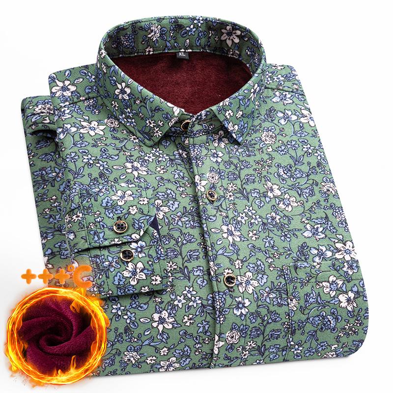 Men's long-sleeved shirt with double-sided fleece thickened warmth, 7XL, 8XL, casual winter, trendy and versatile for the street