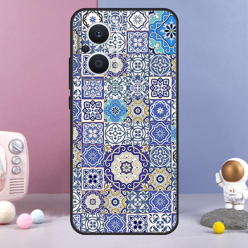 Boho Tile Mosaic Aesthetic Funda For OPPO Reno 14 F 11F 12F 13F 10 11 12 13 Pro 7 8 Lite OPPO Find X8 X6 X5 X9 Pro Case