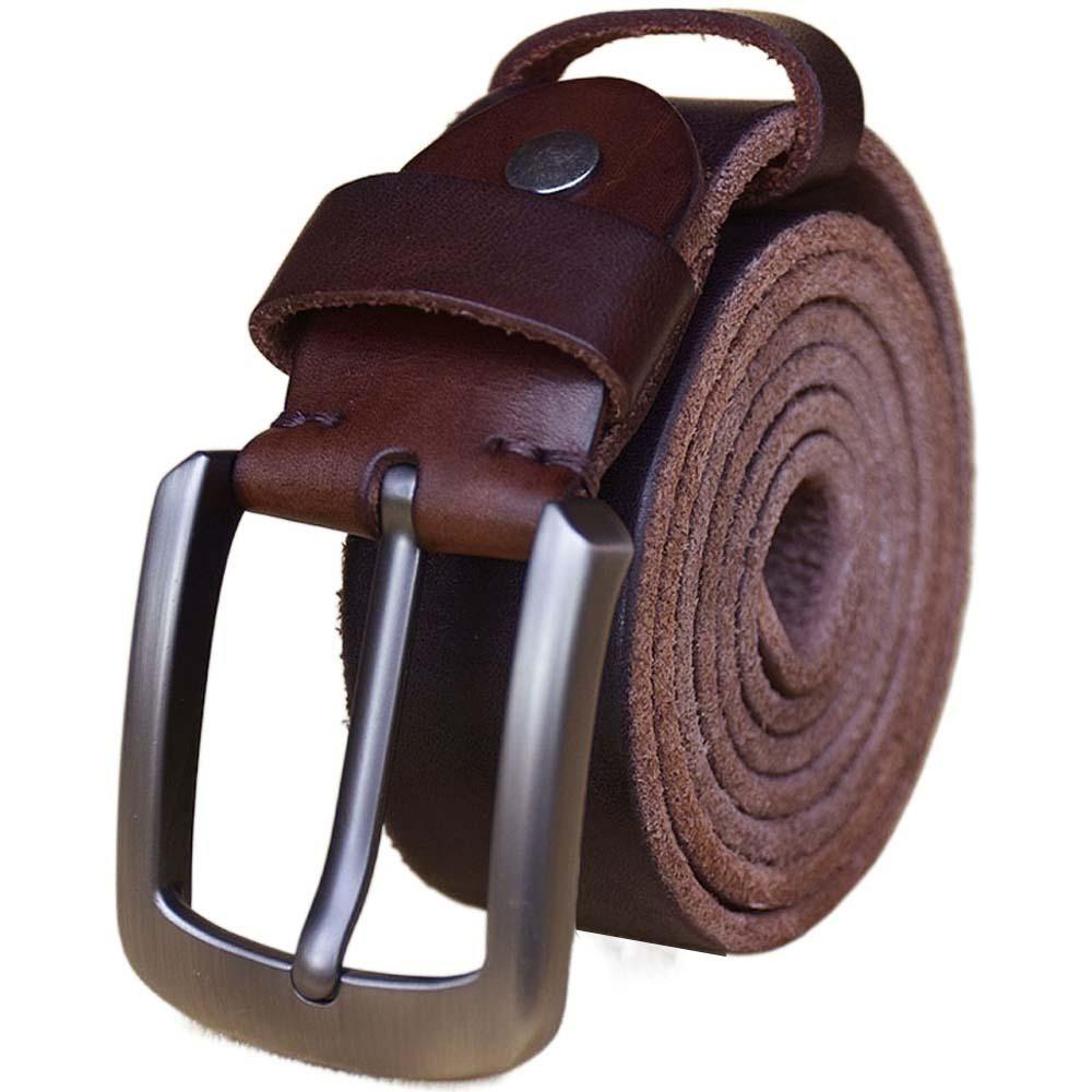 Texture Genuine Leather Belt Retro Jeans Waistband Classic Men Wide Belt  Party