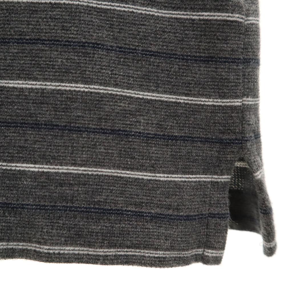 TOMMY HILFIGER Border Pattern golf Short sleeve Polo shirt M gray Men's Used