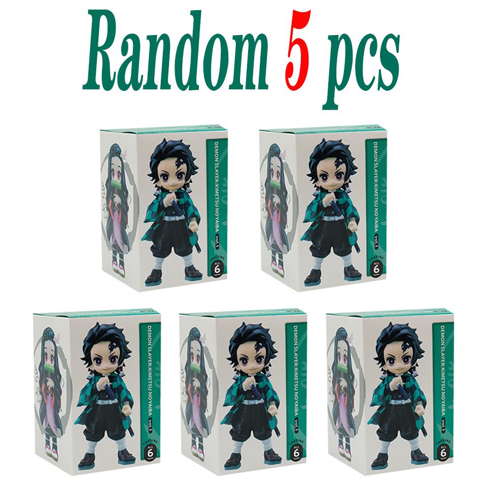 Demon Slayer Tanjiro Kamado Nezuko Kimetsu No Yaiba Blind box Anime Figure Statue Model Ornament Surprise Durable Gift Box