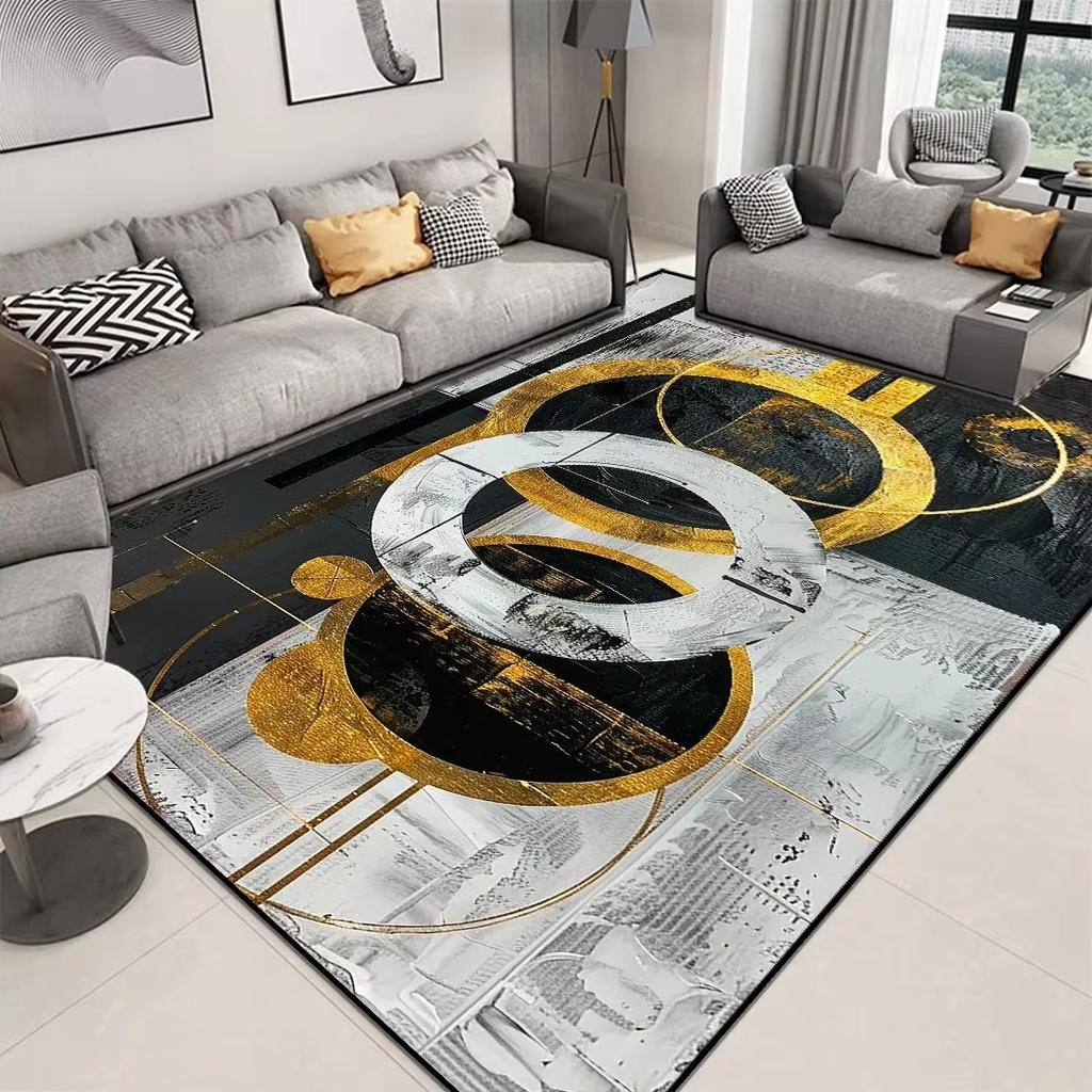Geometrische Teppiche für große Flächen zur Wohnzimmerdekoration Moderne Luxus-Sofa-Tischteppiche Schlafzimmer Rutschfeste Fußmatte Waschbare Fußmatten