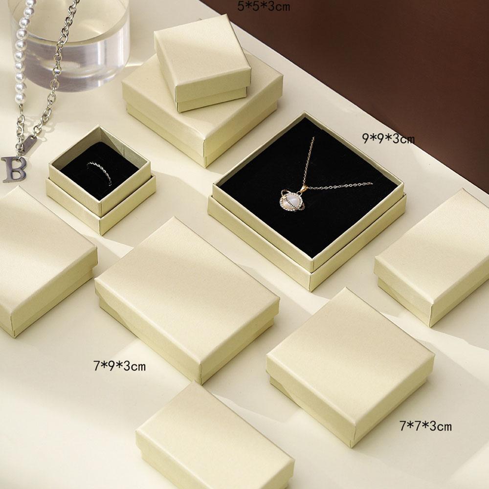 5pcs Paper Jewelry Box For Ring Earrings Pendant 9x9x3cm Display Packaging Wedding Birthday Party Gifts Organizer Holder Boxes