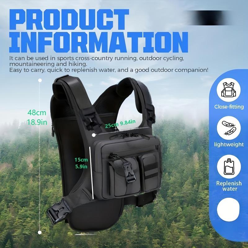 Leichte Lauf-Brusttasche für Wandern, Outdoor-Aktivitäten, Marathon, Fahrradrennen, Westentasche, ohne Trinkblase
