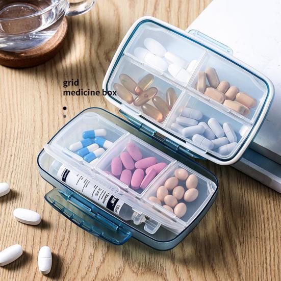 8 Grids Pill Box Classified Large Capacity Dust-proof Independent Division Pill Case for Travel