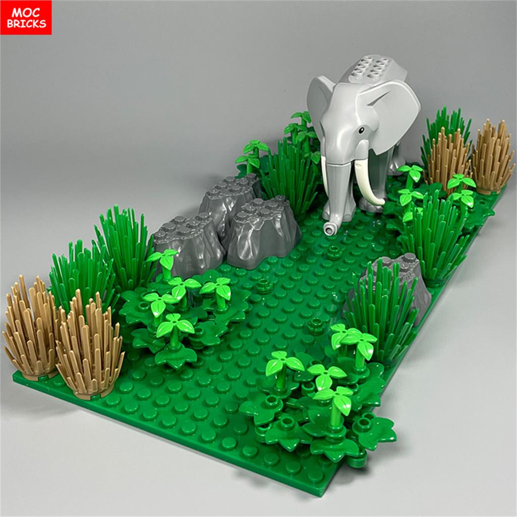 MY OWN CREATION Blocks Animal War Elephant Habitat Thick Forest Grassland Desert Ancient Battle Scene Assembled Building Blocks Children Playthings