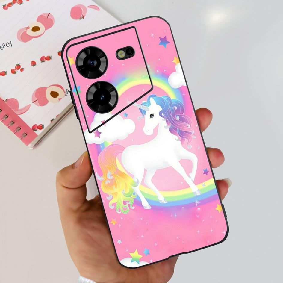 For Tecno Pova 5 2023 Case LH7n Fashion Butterly Flower Soft Silicone Phone Back Cover For Tecno Pova 5 4G Funda on Pova5 Bumper