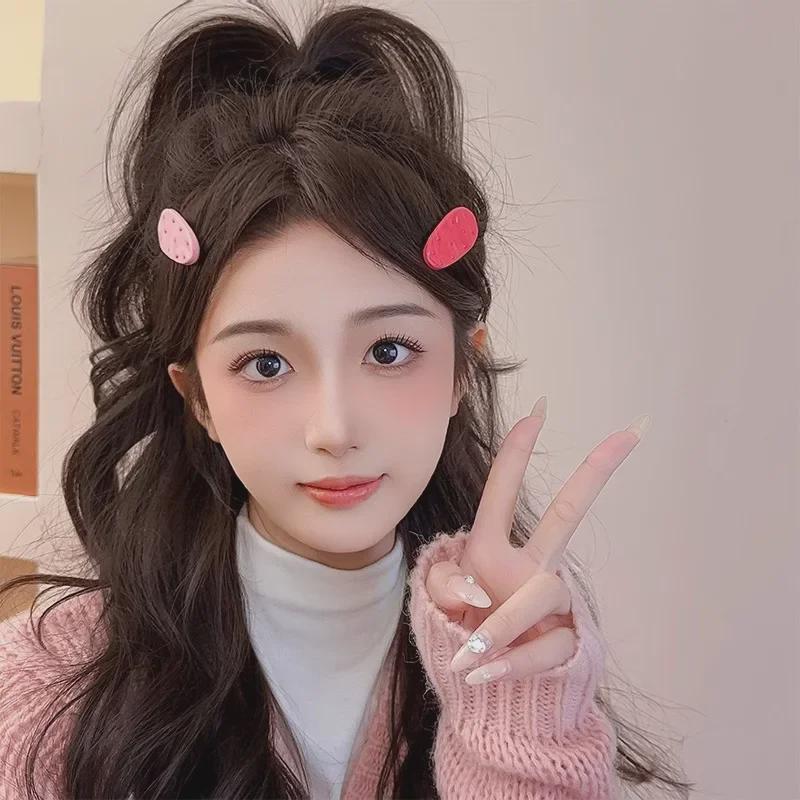 "Polka Dot Duckbill Clip: Simple, Versatile, Cute Hair Accessory for Bangs"