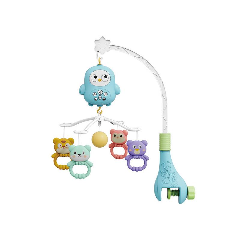 

Baby Music Rotating Bed Bell Toy Cute Owl Shape Modern Baby Hanging Rattle Music Bedside Bell Toy Holiday Gift синий