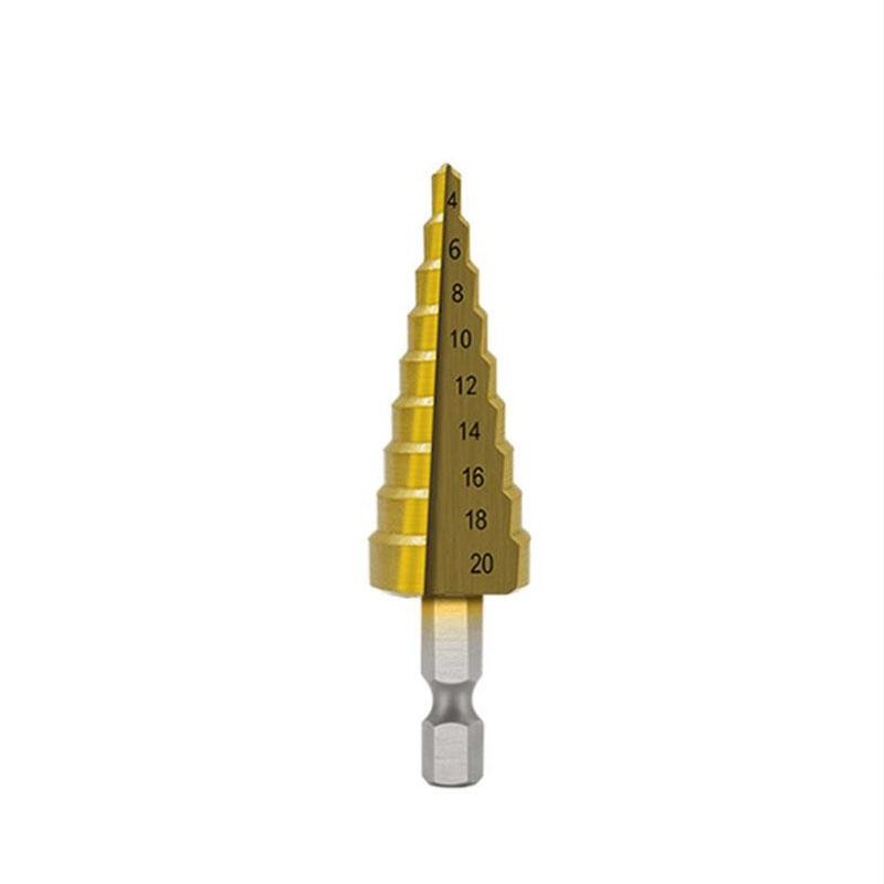 4-12 4-20 4-32 HSS Titanium Coated Step Drill Bit Drilling Power Tools Metal High Speed Steel Wood Hole Cutter Cone Drill