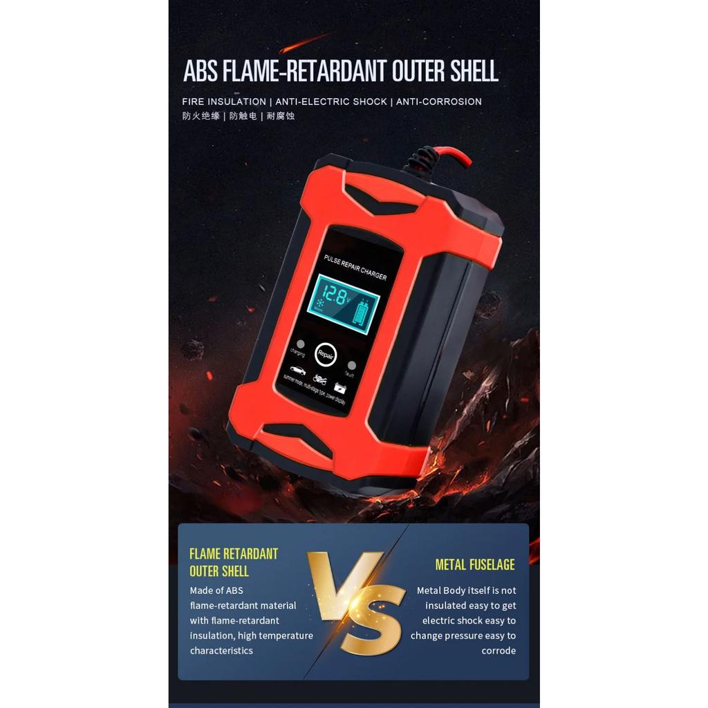 2V 6A Autobatterieladegerät Intelligent Schnellladung Impulsreparaturtyp Vollautomatischer Stopp Dual-Modus Blei-Säure für Motorrad LKW