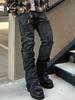 European and American Men's Splicing Slim-fitting Jeans Micro-pull Pants Handsome Denim Trousers