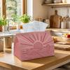 1pc Pop Art Contemporary Tissue Box | Durable, Sunburst Pink & Red Suitable for Living Room Accent, Bedroom Decor, Encouragement Gifts, Workplace Gift
