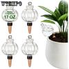 4pcs Leakproof Plant Watering Globes - Top Fill Self Watering Planter Insert Slow Release Water Bulbs with Terracotta Spikes for Indoor Plants