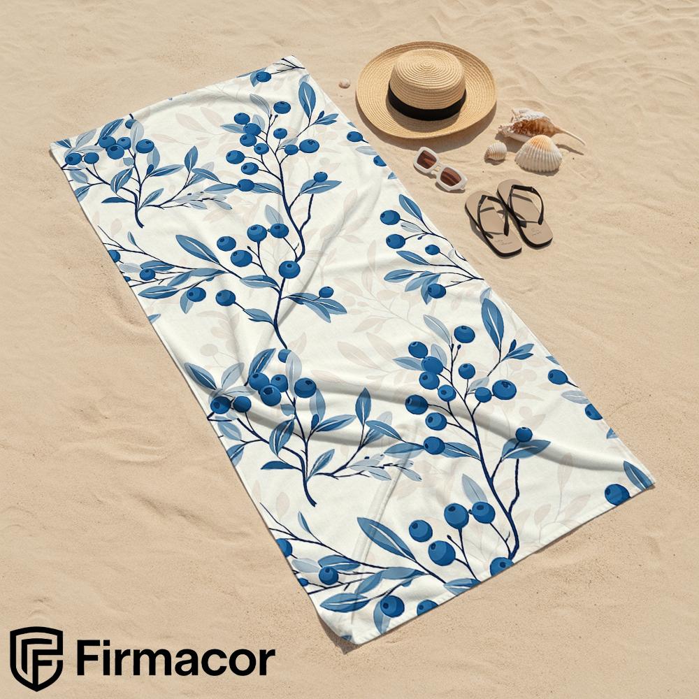 Blueberry Branch Cartoon Anime Beach Towel Microfiber Quick Dry Super Absorbent Soft Bath Towel for Kids Adults Travel