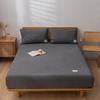 Muji-Style Washed Cotton Fitted Sheet Set - Non-Slip, Single Piece, Mattress Protector
