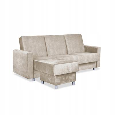 Sofa Corner Sofa Alicja with Pouf Sofa Sofa Bed Beige