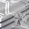 Metallic Silver Geometric Printed Shower Curtain, Gray Sparkly Cloth Shower Curtain with Diamond Pattern, Unique Classy Bathroom Curtains for