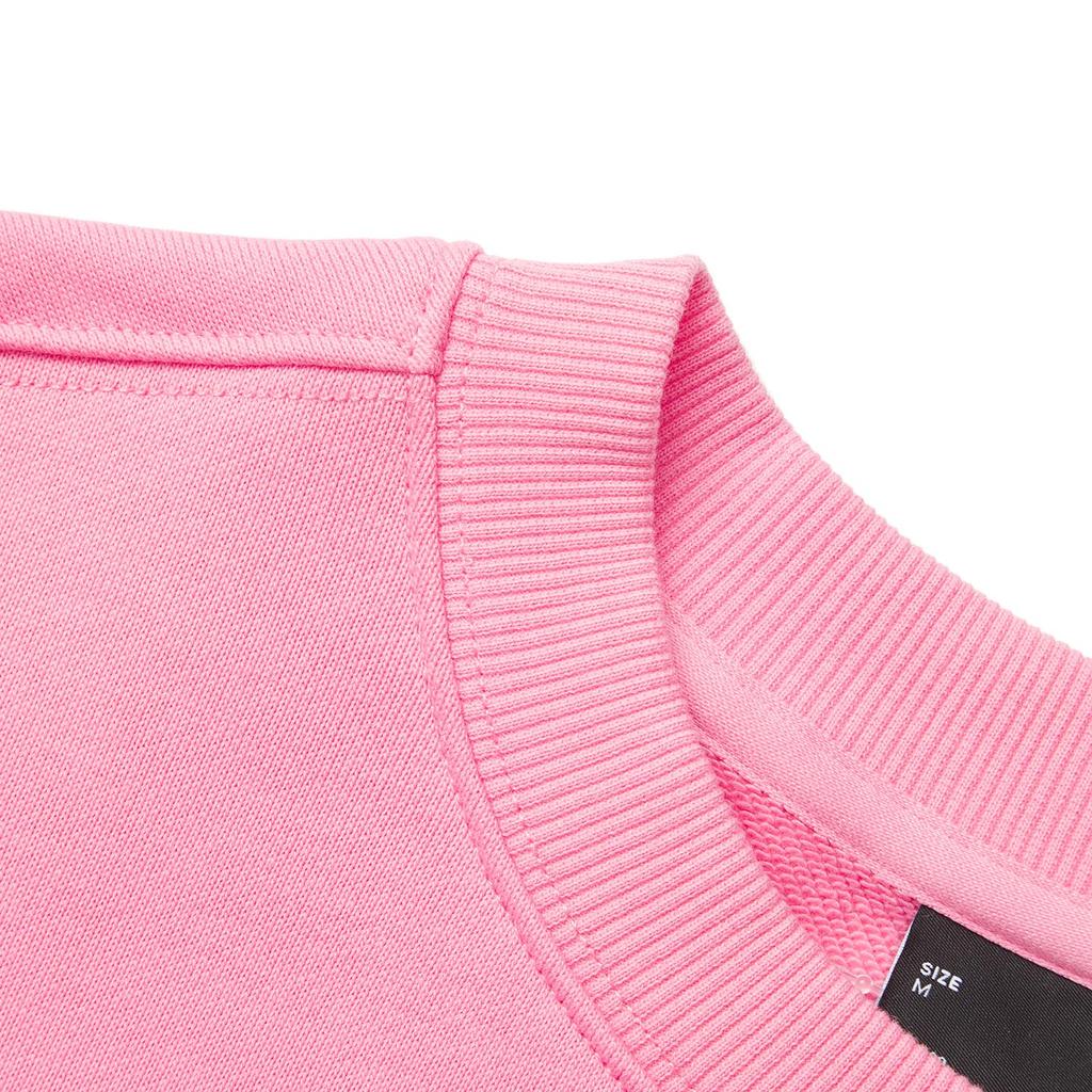 Li Ning Sports Fashion Series Heart Comfortable Casual Round Neck Loose Sweatshirt Women Sweatshirt Morning-Light-Pink AWDU790-8