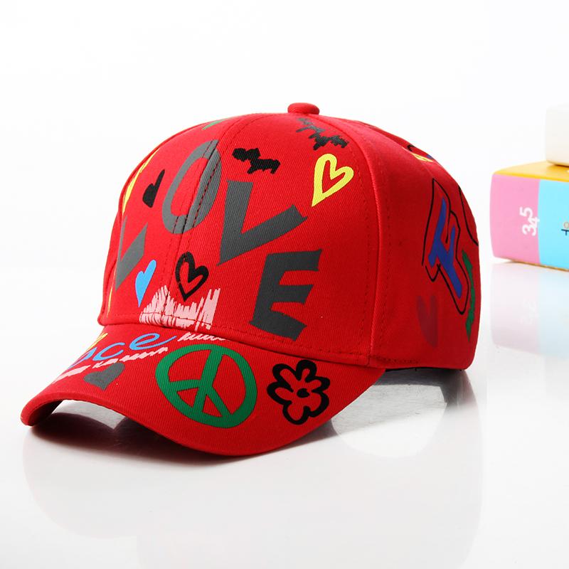Fashion cotton Graffiti boy girl Baseball caps Children Printed snapback hat Kids Popular hip hop hat Cap hot sell