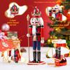 30cm Wooden Nutcracker Ornament Soldier Figurement Handcraft Doll Toy Home Office Table Xmas Decoration Statues Christmas Gift