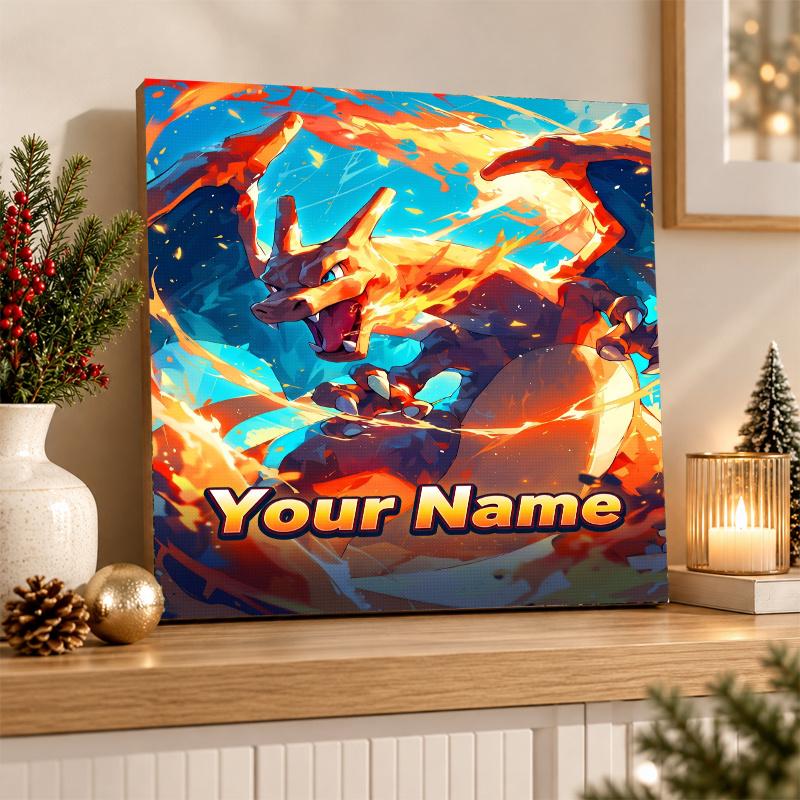 Charizard Custom Name Diamond Painting Personalized 5D Full Drill DIY Diamond Art Home Decor