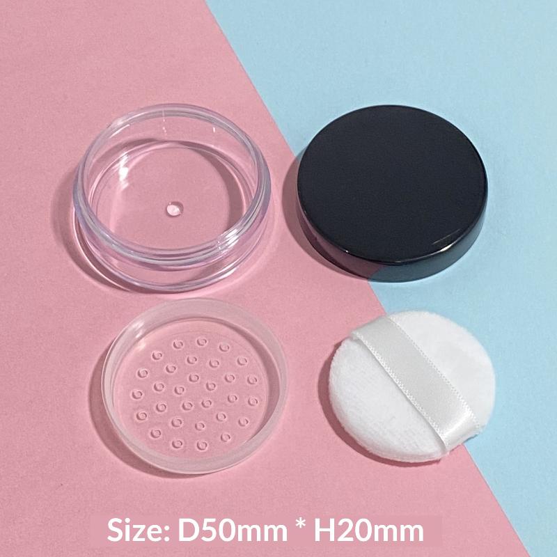 1Pcs Empty Loose Powder Pot With Sieve And Powder Puff Portable 5G Plastic Powder Box Travel Makeup Jar Sifter Container