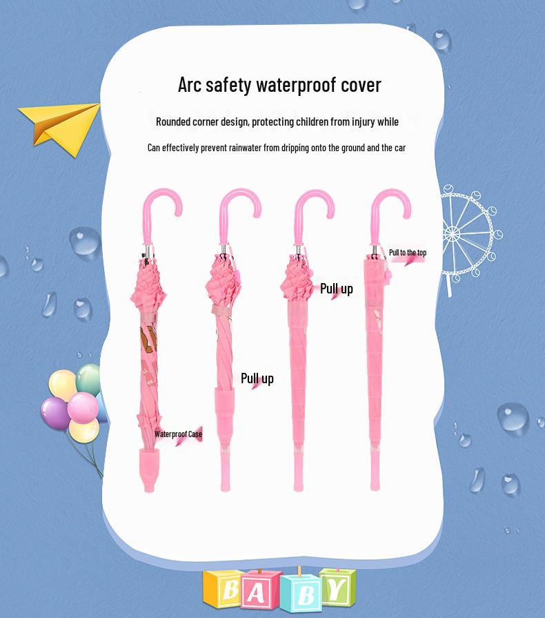 Automatic Cute Children's Umbrella for Students: Girls, Boys, and Kindergarten Kids