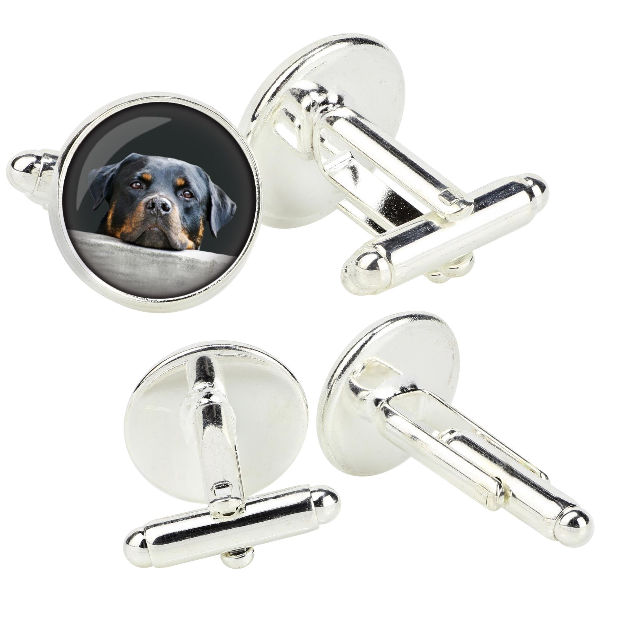 

Rottweiler, Rott, Rottie - cufflinks in a box, handmade jewelry, product of the Art-Dog brand