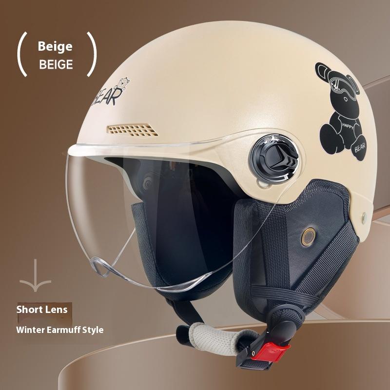 Electric Vehicle, Motorcycle, Women's Summer Battery Car, Half Helmet, Men's Four-season Universal Safety Helmet