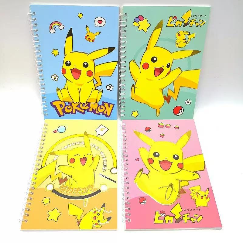 Pikachu Set - 4 Pcs Notebook With Pen, Surprise Cute Designs! Diary Journal For School Girls, Stationery Present Box For Ki