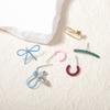 Cute Cartoon Fresh and Sweet Metal Geometric Bow Creative Design Sense Seven-piece Set of Women's Earrings Combination