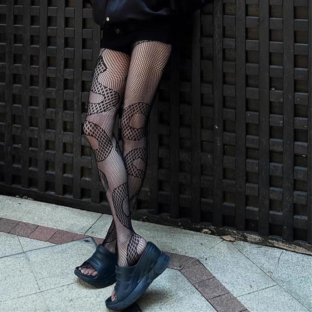 New Women's Sexy Serpentine Patterned Fishnet Pantyhose Legs Long Mesh Socks Tights Women Netting Stockings Sexy Lace Pantyhose