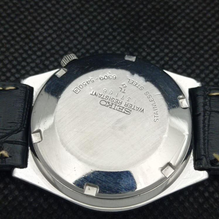 Gebrauchte Vintage-Armbanduhr Seiko 5 Automatik 6309A aus Japan, schwarz, Tag/Datum, a316812-2, SKU608i-a316812